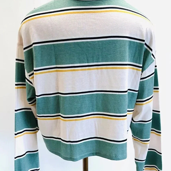 NWT SO Juniors Long Sleeve Pullover Collared Neck Striped Multi-Color Top Size M - Picture 6 of 11